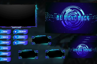 design professional animated stream overlay, twitch overlay for gaming