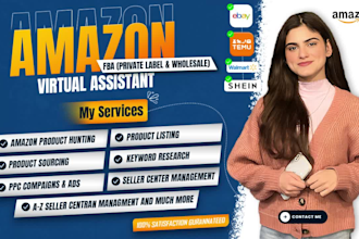be your expert amazon virtual assistant, private label, fba