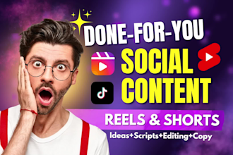 do instagram reels, tiktok and youtube shorts video editing, dfy content