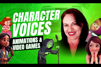be your character voice for a video game, cartoon, animation