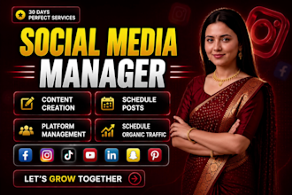 be your social media marketing manager, content creator,social media post design