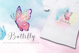 paint custom watercolor graphic t shirt illustration design