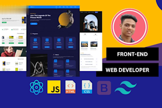be your frontend web developer using react, javascript, HTML, CSS, tailwind CSS