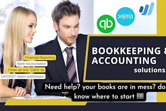manage  accounting  bookkeeping in quickbooks online xero wave