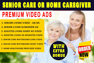 do senior home caregiver or elder care video ads