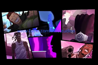 do 2d animated music video, animated meme coin, cartoon music animation
