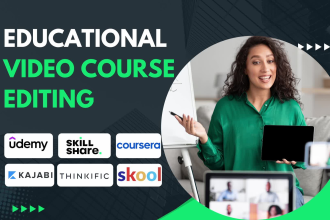 edit educational and presenting course for e learning platform skool udemy