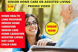 senior home care or assisted living 2d animated promo video