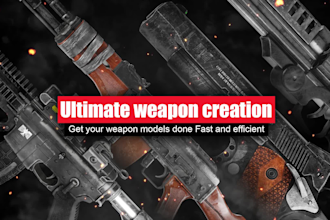 create 3d weapon model gun models and props models for your game