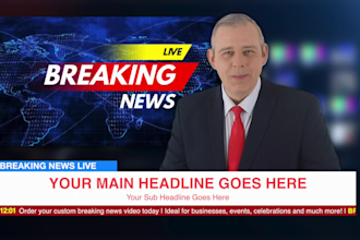 be your spokesperson in a breaking news video promotion