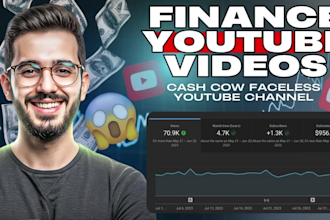 create finance videos and cash cow youtube faceless videos