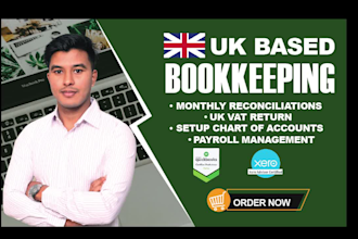 do bookkeeping, payroll, file UK vat return, accounting report quickbooks xero