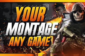 create a clean cod, valorant montage with 3d text and sfx