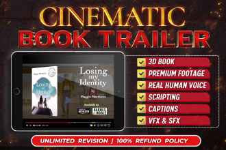 make a cinematic book trailer with a real human voiceover