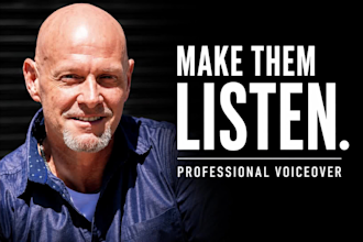 record a deep english american male voiceover for commercials and narration