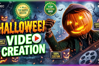 create 3 halloween, horrow and scary intro videos in 6 hours