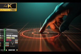create 3d hi tech modern futuristic logo intro animation