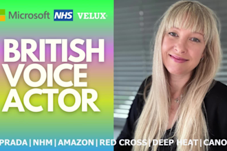 record a professional british female voice over in english