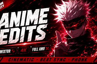 a cinematic anime amv with beat sync and 3d effects