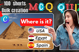 create 100 trivia quiz videos using canva