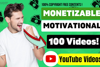 create 100 full HD monetizable cashcow motivational youtube videos