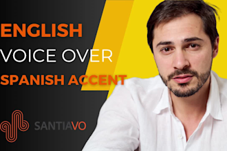 record english male voice over latino accent