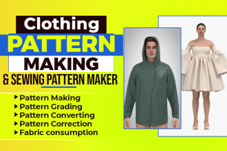 clothing pattern making and sewing pattern maker