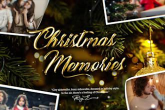 edit merry christmas video greeting wishes with your text, logo, photos, videos