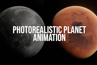 create 3d planet or moon animation