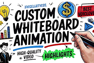 make a custom whiteboard animation explainer doodle video