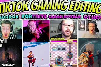 edit a short form gaming video for tiktok or youtube shorts