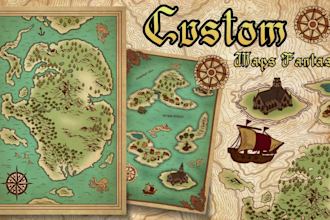 hand drawn detailed fantasy map for dnd and rpg games