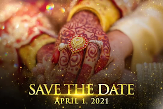 make a gold themed wedding invitation video
