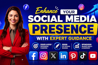 setup all social media pages and accounts create, facebook business page