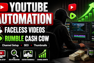 create youtube automation and faceless rumble cash cow videos