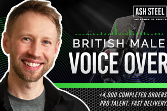 record a professional british male voice over