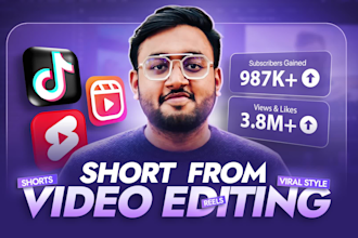 do video editing for instagram reels, youtube and tiktok videos