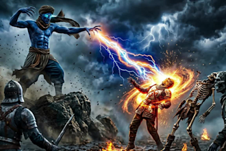 create a cinematic blockbuster movie trailer or teaser