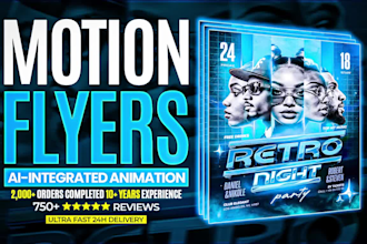 design cinematic motion flyer and modern poster for events and parties