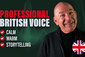 create a top quality human british voiceover