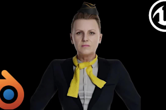 create realistic 3d animation, character animation in unreal engine 5 or blender