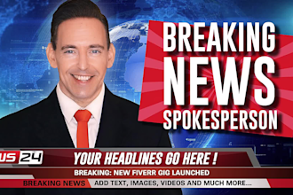 create an amazing breaking news spokesperson video