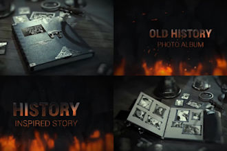 create old history book showcase trailer video