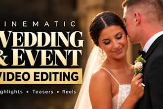 do cinematic wedding video editing and event highlights