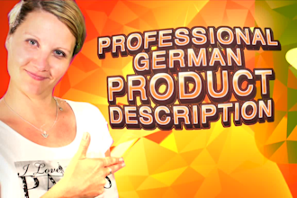 write product descriptions for shopify and amazon in german