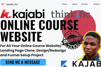 design and setup kajabi funnel, kajabi website, and kajabi online course expert