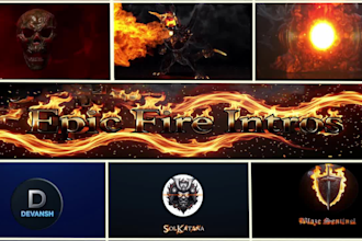 create a striking fire intro with custom logo animation