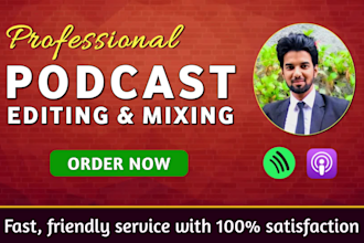 professionally edit, mix and produce your podcasts audio