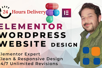 develop modern responsive elementor wordpress website design, elementor expert