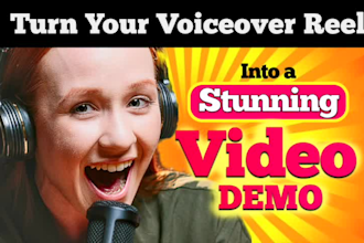turn your plain audio voiceover demo reel into a stunning fiverr gig video fast